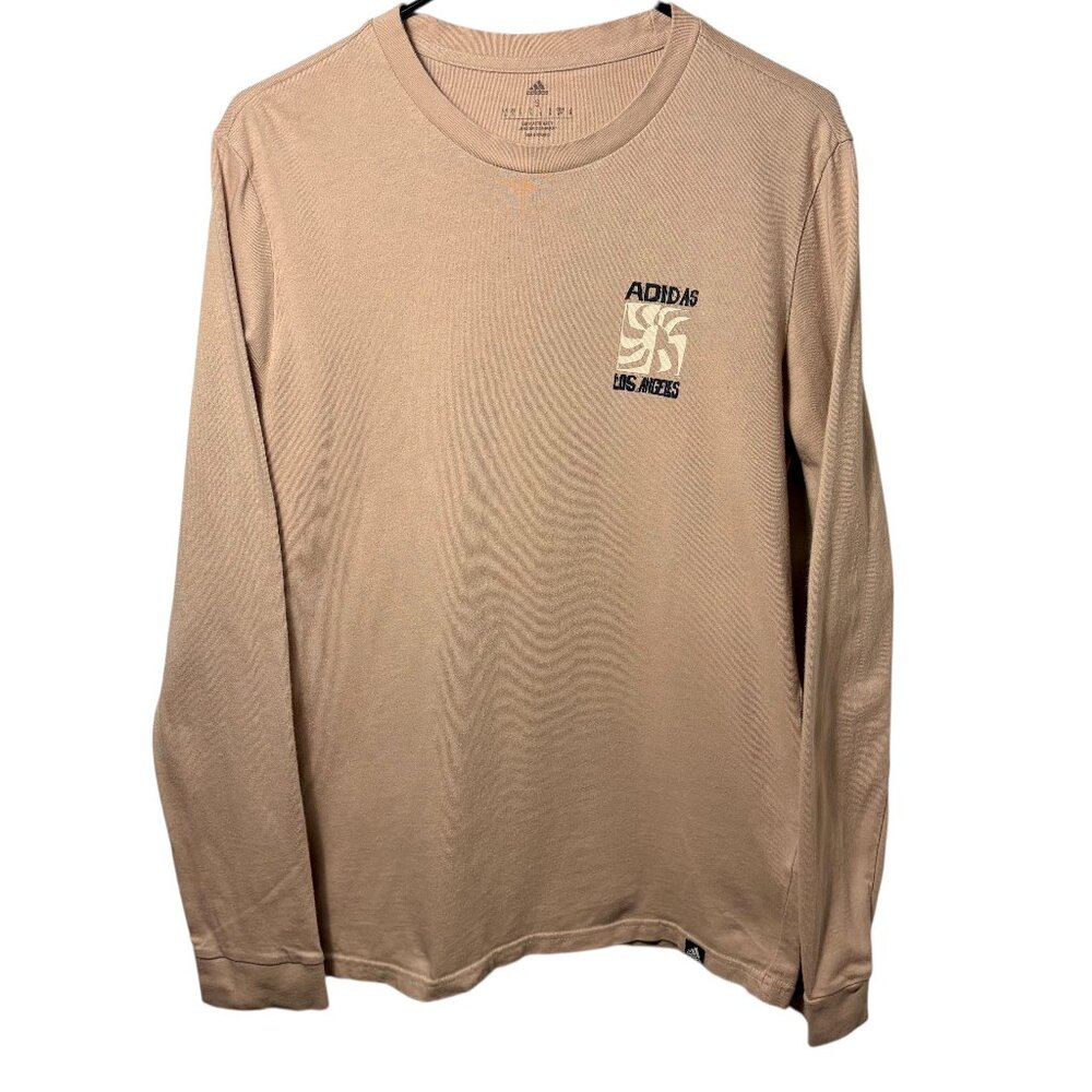 Adidas Tan Los Angeles Long Sleeve Graphic T Shirt Men's Small